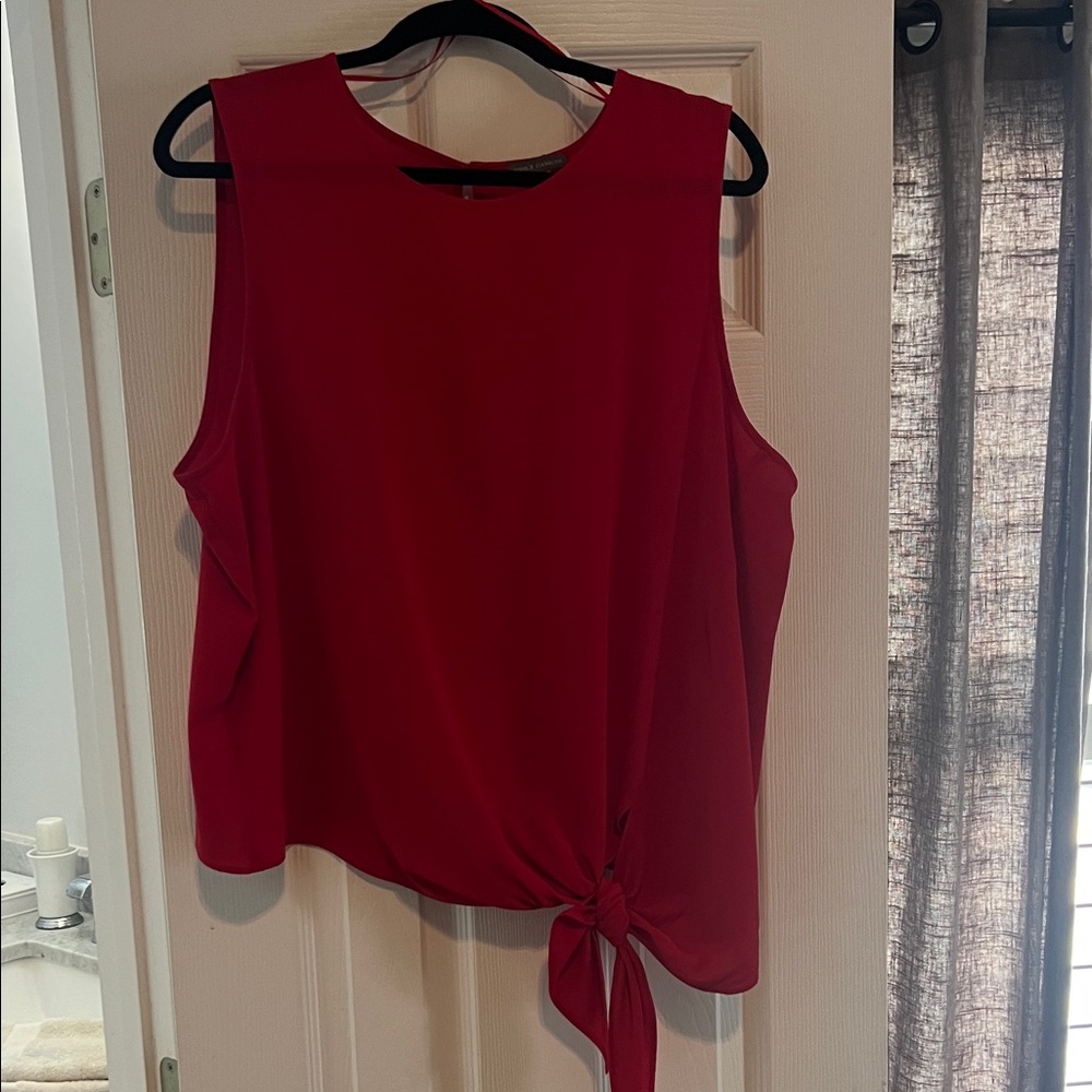 Vince Camuto Red Tie-Front Blouse
